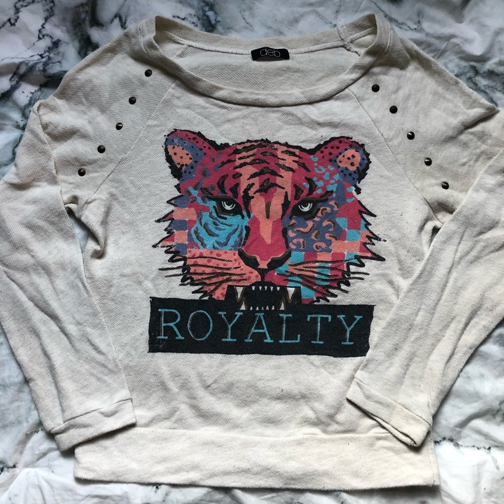 Debs “Royalty” Tiger Graphic Crewneck Sweater